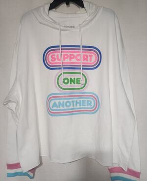 Pride Adult 'Support One Another' Cropped Hooded Sweatshirt women's 2X